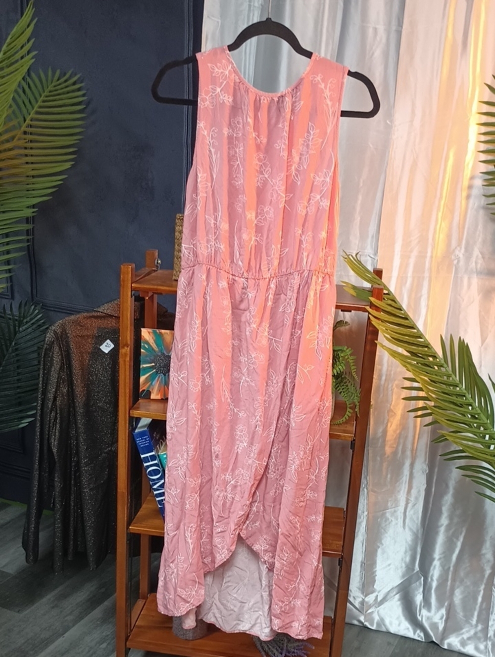 Apt. 9 Coral Pink Sleeveless Floral Maxi Dress